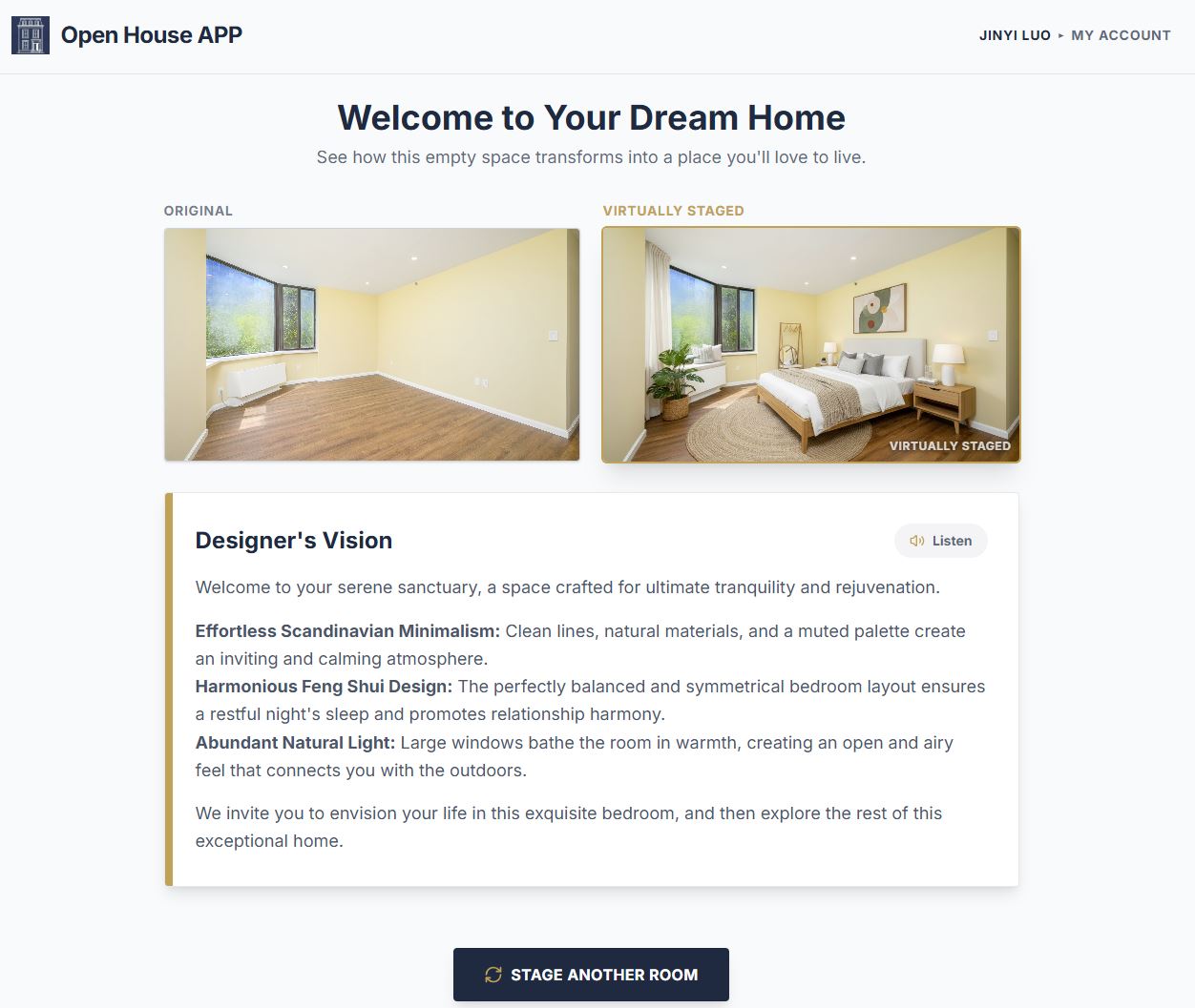 AI Virtual Staging with VIRTUALLY STAGED Watermark for MLS Compliance