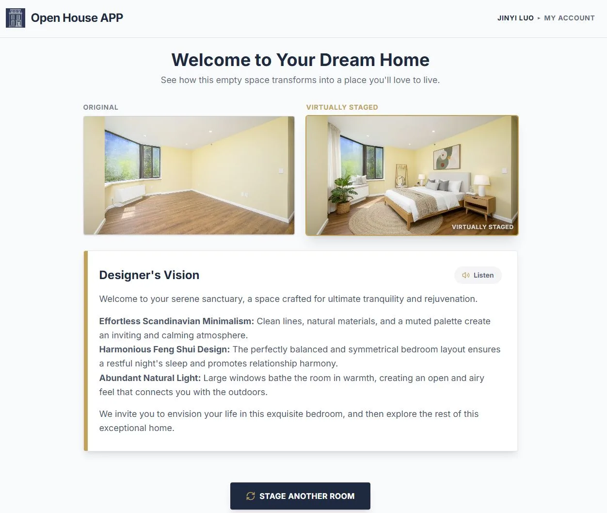 AI Virtual Staging with VIRTUALLY STAGED Watermark for MLS Compliance