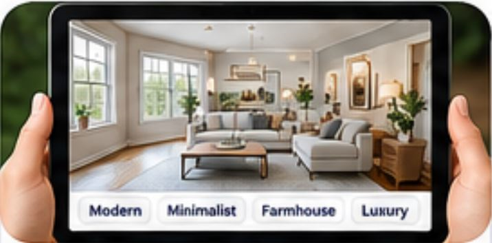 Personalize showings with live AI staging on a tablet