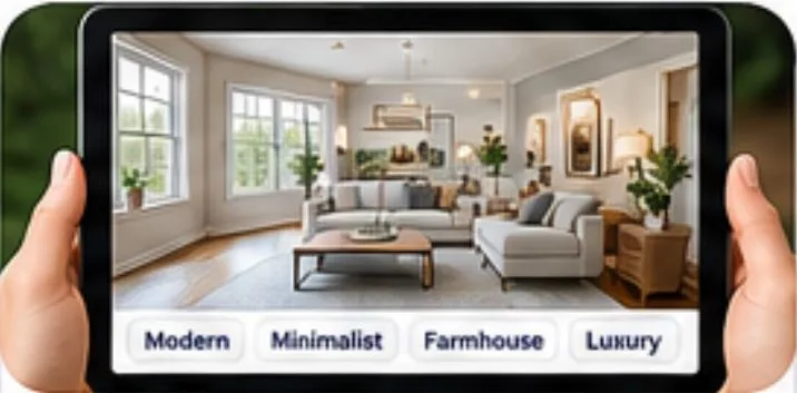 Personalize showings with live AI staging on a tablet